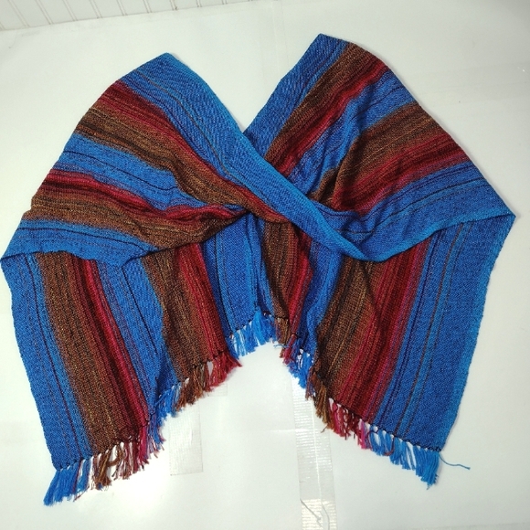 Santa Fe Handwoven Multicolor Striped Women's Top - Picture 5 of 8